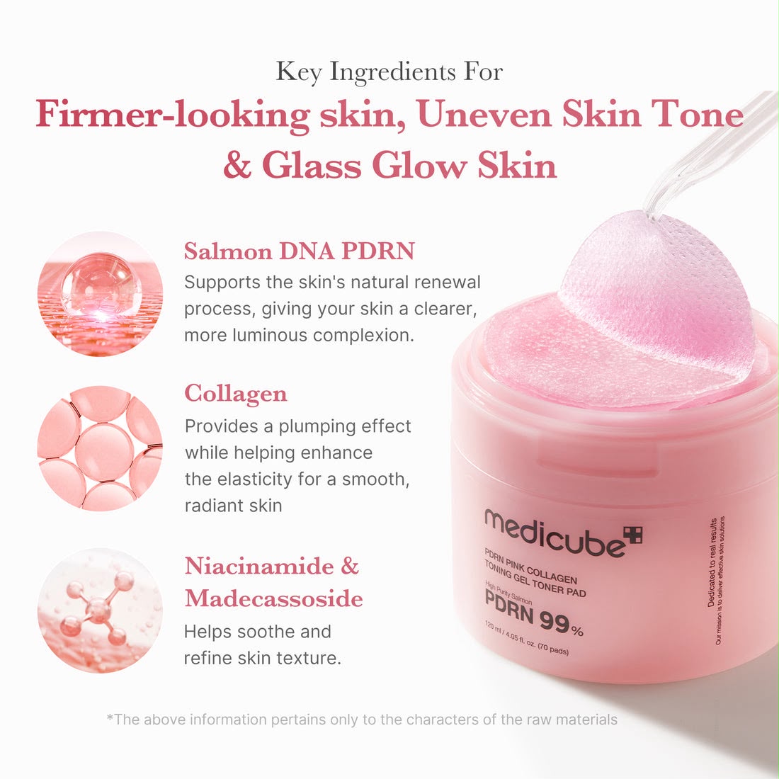 Medicube PDRN Pink Collagen Toning Gel Toner Pad 70ea